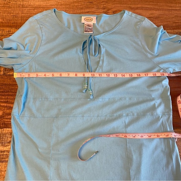 Talbots Size Large shirt top Knit Keyhole Tassel 3/4 Sleeve Top - Picture 7 of 9